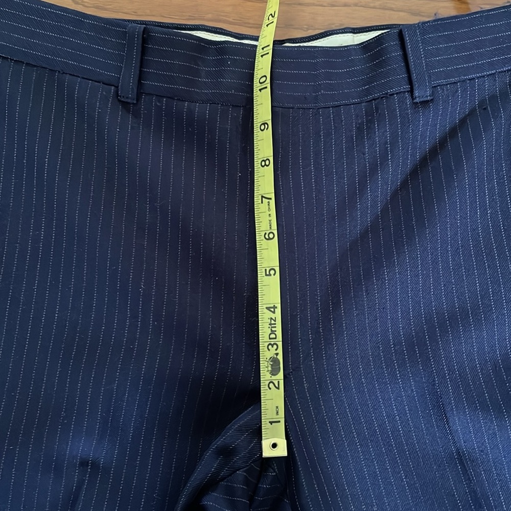 Vintage Navy Wool Pinstripe Trousers - Picture 4 of 16